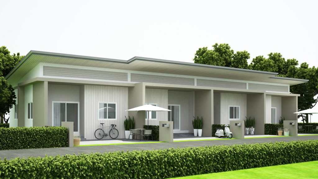 townhouse design for estate – 3d rendering